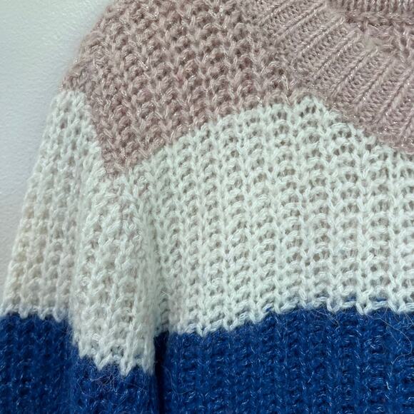 Abercombie & Fitch Wool Blend Color Block Crewneck Cozy Sweater Size M - Picture 6 of 7